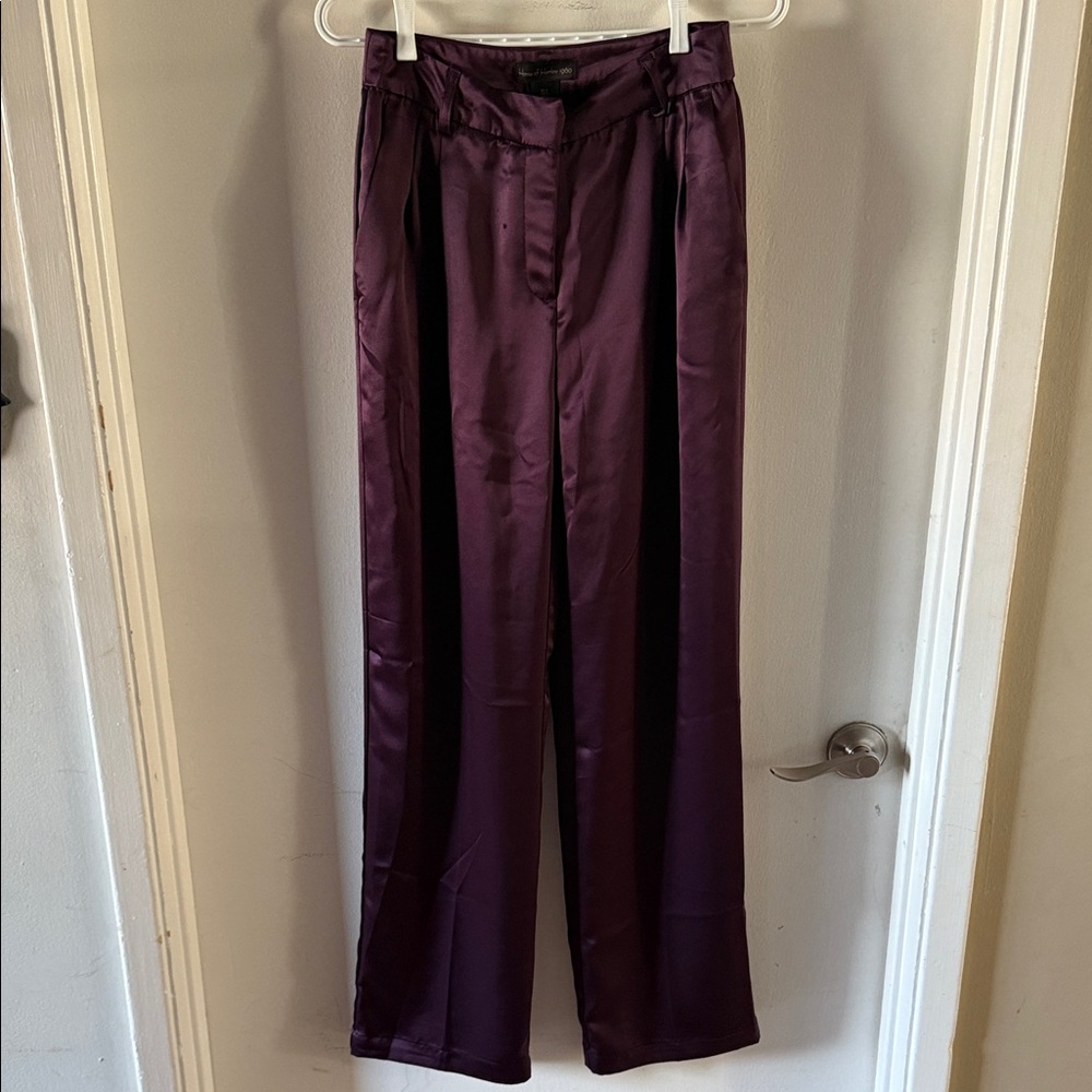 House of Harlow 1960 Purple Satin Trousers
